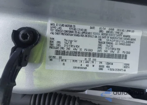 2014 Ford Focus Se из США, поврежденный, VIN 1FADP3K21EL246841